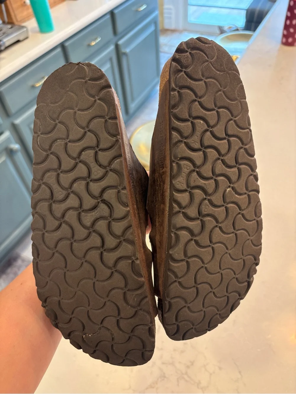 Birkenstock Arizona Two-Strap Sandals in Dark Brown leather
